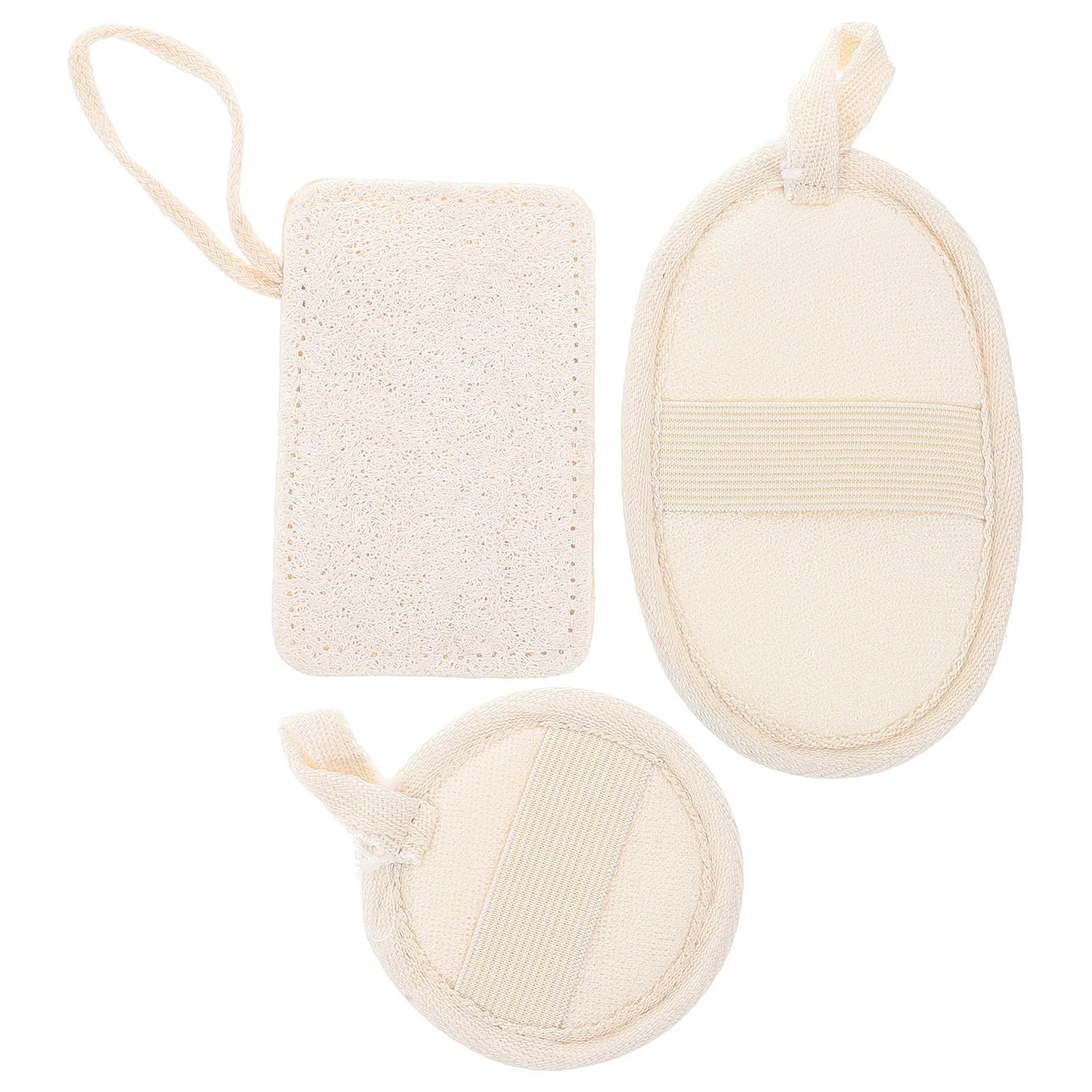 Loofah Exfoliating Pads 3pcs – Natural Facial & Body Wash Cloth, Replaceable Back Scrubber for Gentle Skin Cleansing