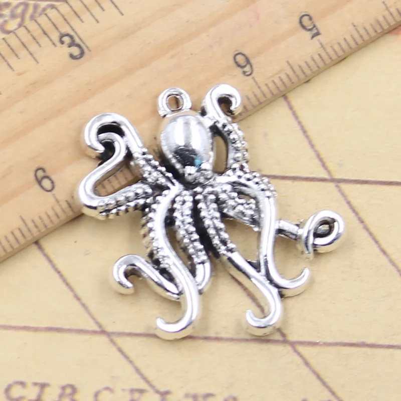 10pcs Charms Octopus Oceans Squid 34x29mm Tibetan Silver Color Pendants Antique Jewelry Making DIY Handmade Craft