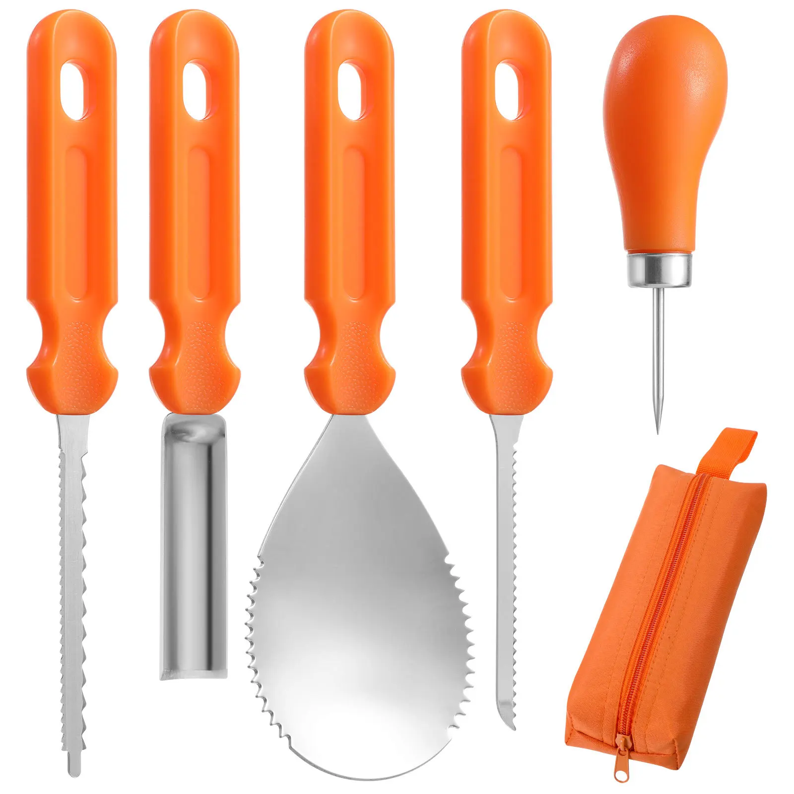 5 pcs Pumpkin Carving Tools Set Stainless Steel Halloween Knife Kit For Pumpkins Carving Diy Jack O Lanterns Kitchen Bar Tools