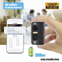 2MP Mini Camera Battery Long Standby Indoor PIR Motion Detection Wireless Wifi HD Video CCTV Camera For Home Security Protection