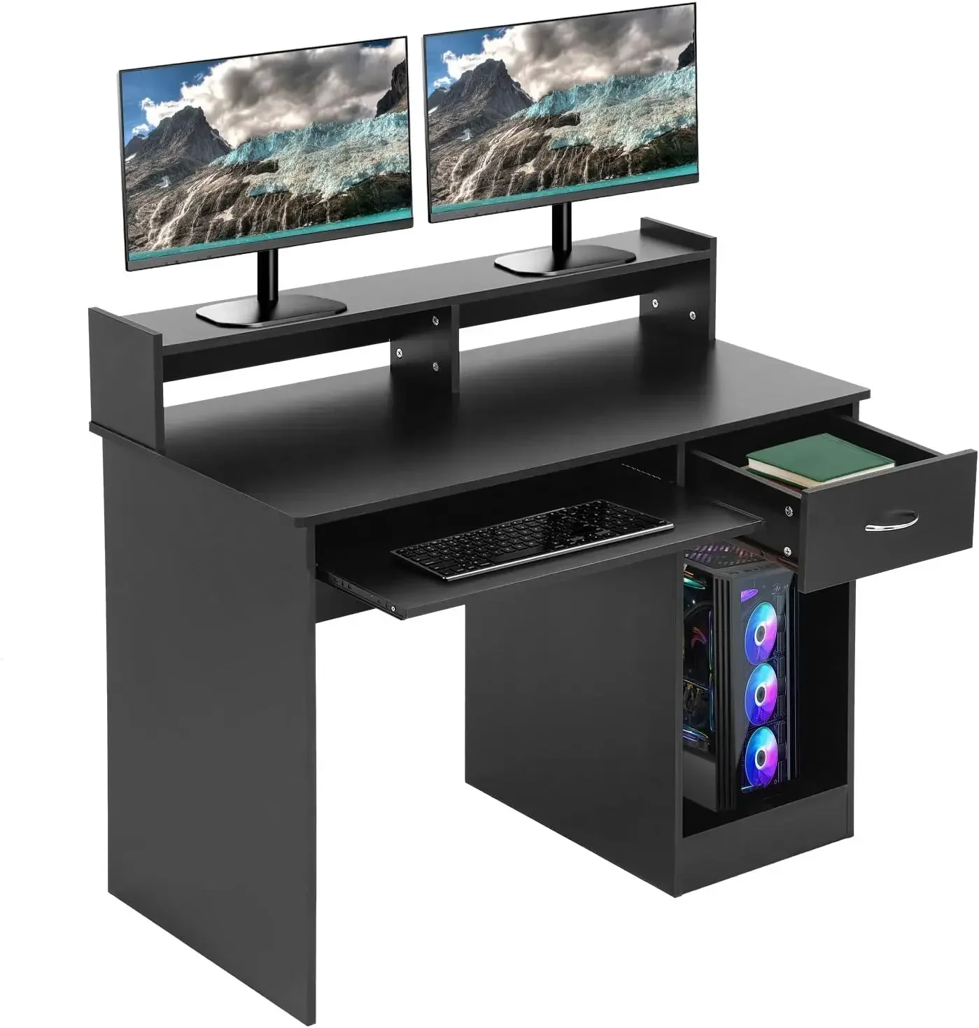 

Office Desk,Computer Desk with Drawers Keyboard Tray 43" Study Writing Desks for Home with Storage Shelves, Desks & Workstations