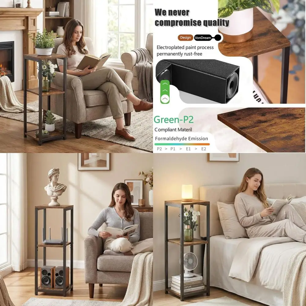 

Трехуровневая подставка для комнатных растений, высота 32,5 дюйма, универсальный многофункциональный приставной столик для дома, гостиной, спальни или балкона