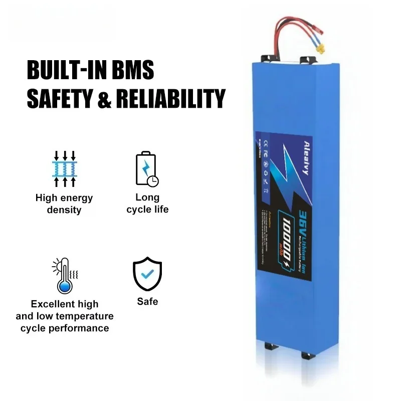 

High Capacity 36V 10Ah 10S3P Lithium Battery – with BMS Same Port 42V Durable Replacement Spare Accessory for M365 Scooter