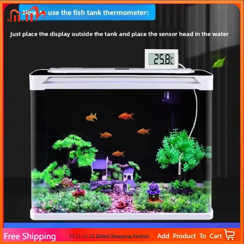 FY-10 Termómetro digital LCD Sensor de temperatura Probador de temperatura Detector Monitor Sensor Cable para termómetro de acuario