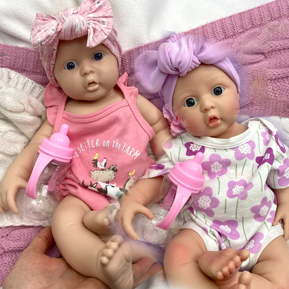 

High-Quality & Safe 42cm Full Body Silicone Reborn Baby Girl Handmade Blank Open Mouth Doll Educational Gift for Children