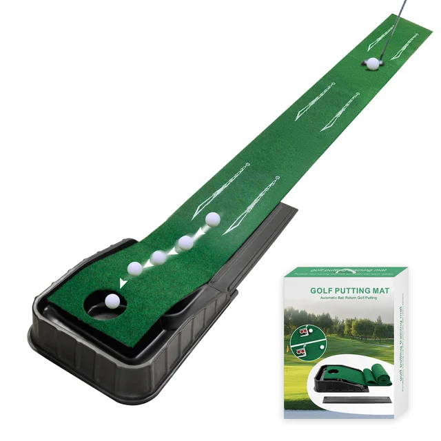 Mata do gry w golfa CRESTGOLF z automatycznym powrotem piłki i prowadnicami do ustawiania