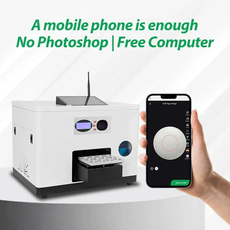 آلة طابعة كرة الجولف الذكية بالأشعة فوق البنفسجية لطباعة كرات الجولف المخصصة اتصال بلوتوث واي فاي تطبيق قابل للتخصيص #3