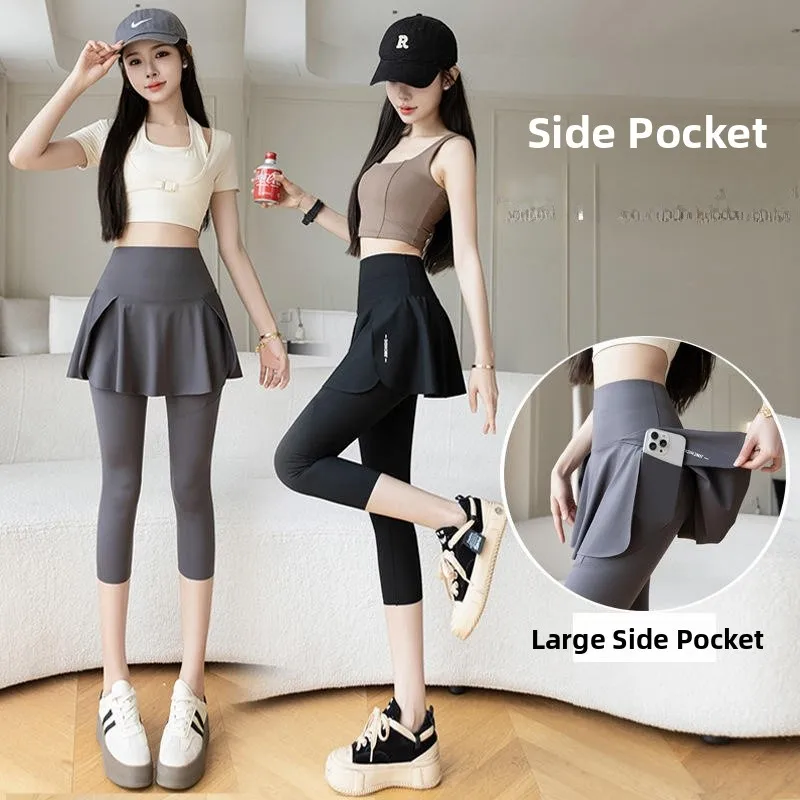 

Женские брюки для йоги с высокой талией, укороченные, больших размеров, дизайн Arkskin, летние, комплект из двух предметов, для йоги в Юго-Восточной Азии