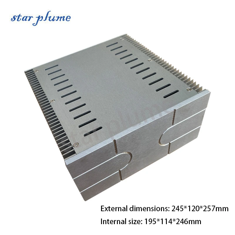 245*120*257mm All Aluminum Power Amplifier Case Desktop Small Armor Chassis Post Amplifier Chassis Shell DIY Box