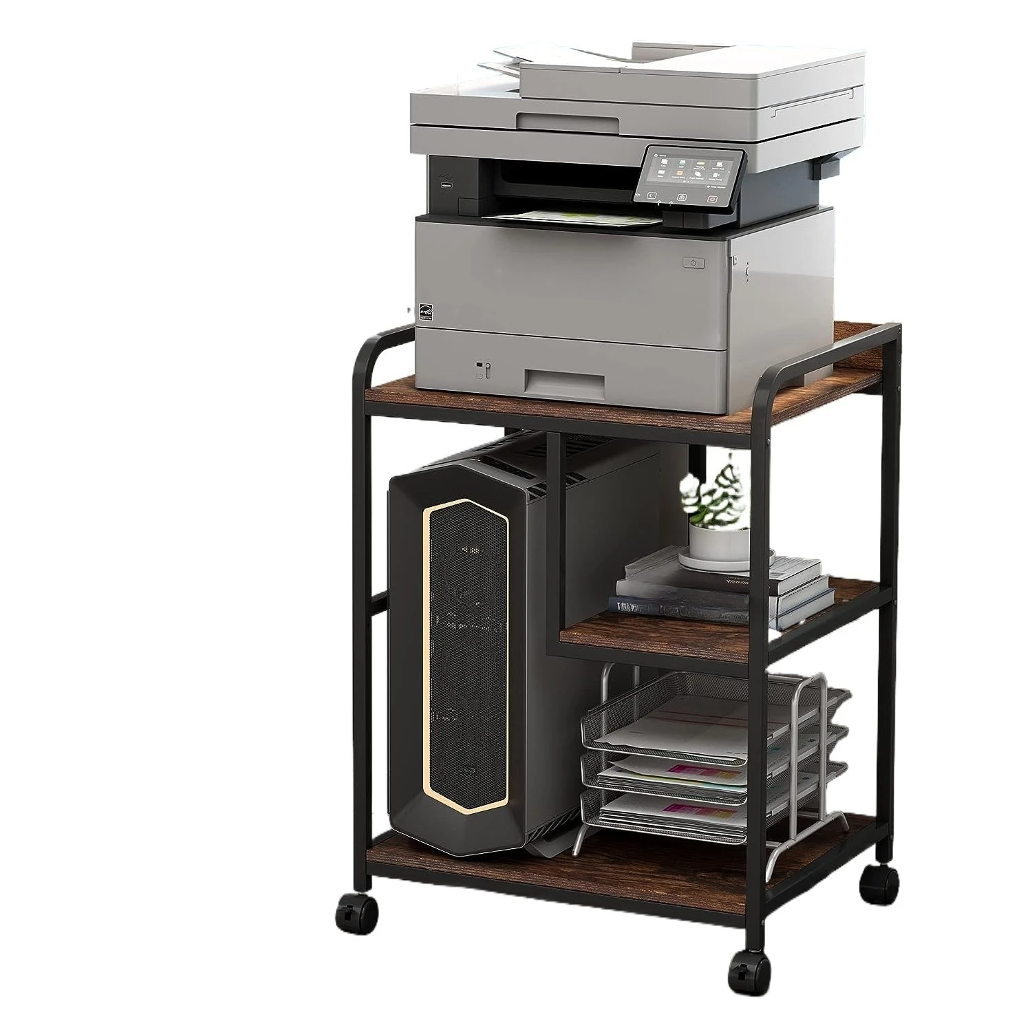 wrought-iron-printer-shelf-office-rack-copier-rack-removable-host-multi-layer-floor-storage-rack-edge-few