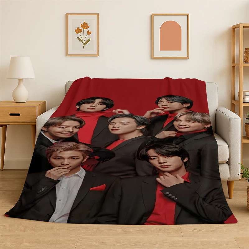 Cobertor de Flanela Kpop B-BTS Kim Seok Jin, Cobertor Macio e Quente para Quarto, Sala de Estar, Viagem, Camping, Piquenique, Presente