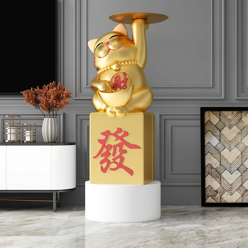 Creative Lucky Cat Large Floor Ornament Next to Living Room TV Cabinet Decorative Atmospheric High-end Opening Gift