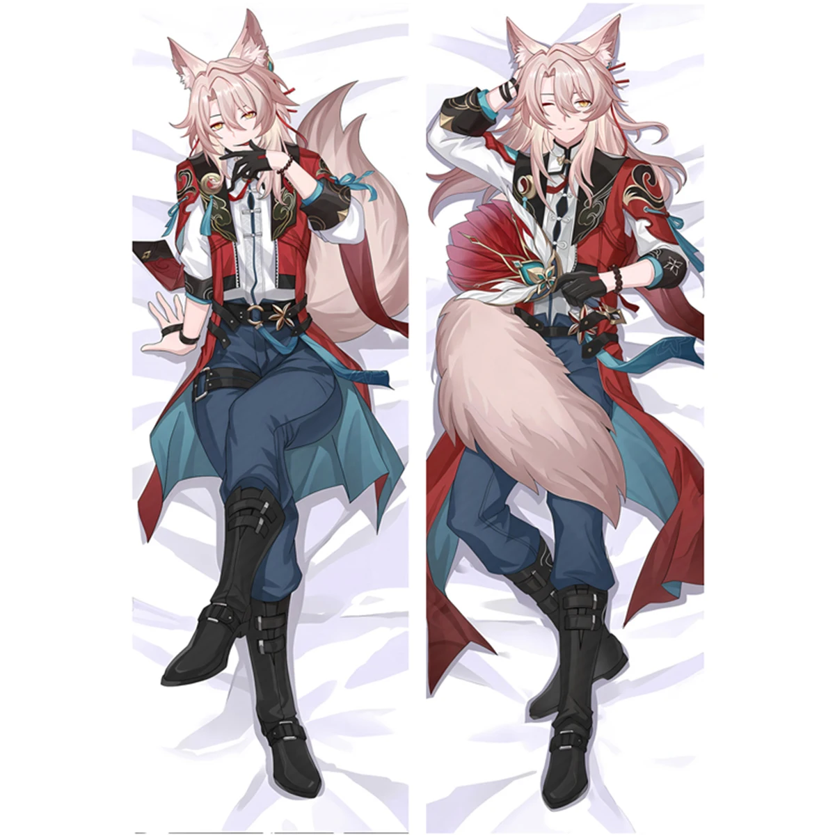 جياو تشيو Dakimakura غطاء أنيمي لعبة الوردي الثعلب الذكور الكبار حياة طويلة حجم المعانقة وسادة للجسم متساوية الطباعة على الوجهين #1