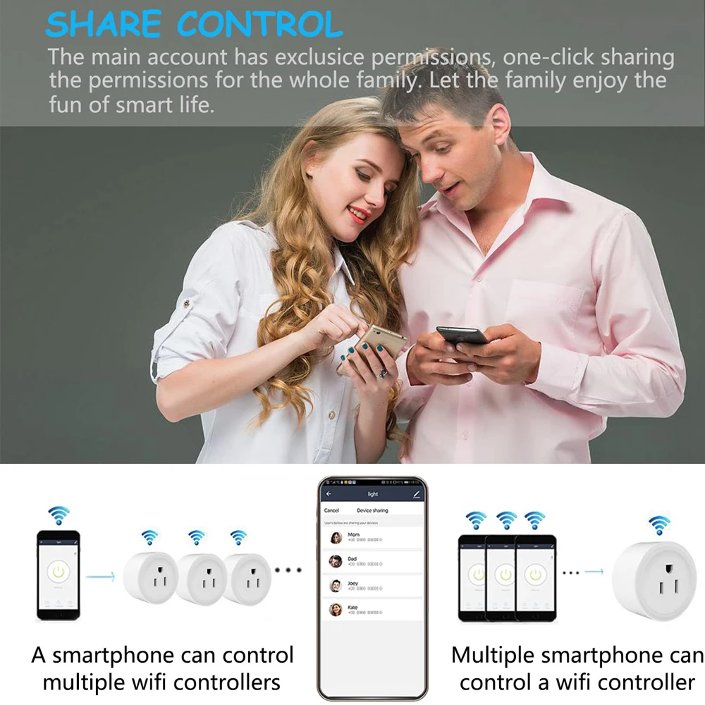 US Plug WiFi Smart Plug for Homekit & CozyLife App Voice Control Smart Socket Home Appliance Outlet Works with Alexa Google