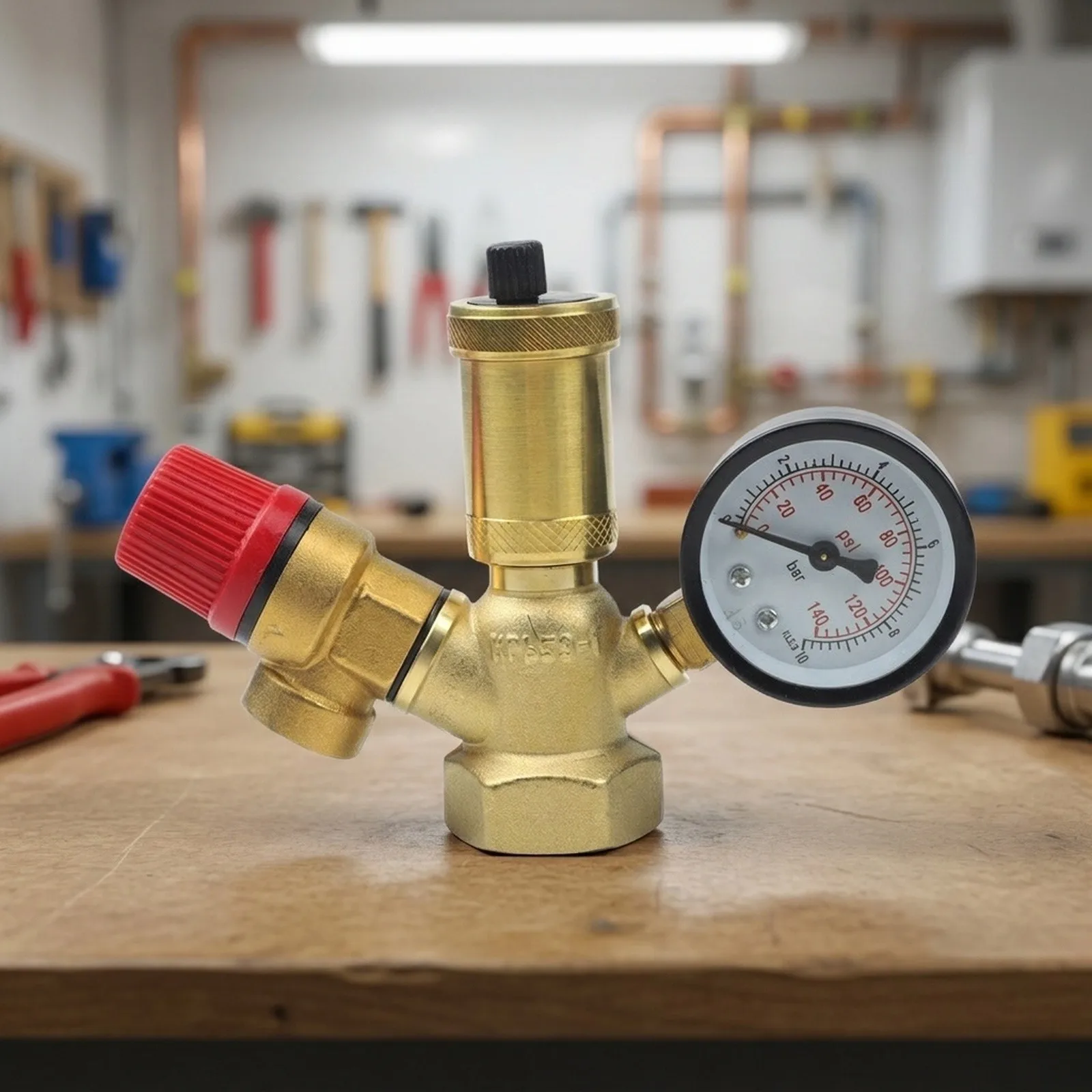 1 Inch Golden Brass Safety Group Valve for Boiler 3 Bar Relief Valve Quick Vent Brass Construction for durable