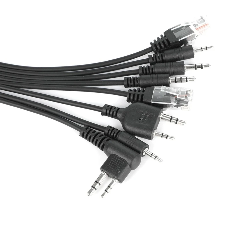 8 in 1 USB Programming Cable,USB Programming Cable with 8pcs Different Connectors for Multiple Radios Walkie Talkie