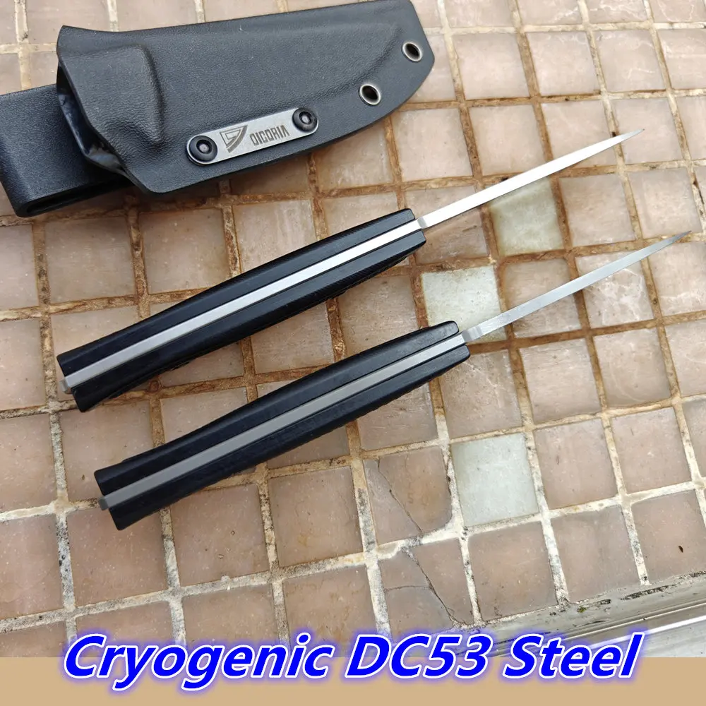 DICORIA 2026 DK40 60 HRC Cryog DC53 Steel G10 Handle Fixed Dinner Utility Kitchen Knife Camping Hike Outdoor EDC Survival Tool