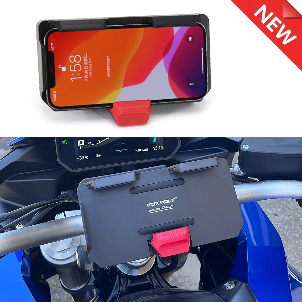 

For BMW R1300GS GS1300 R1250GS R1200GS F750GS F850GS New Motorcycle Accessories Phone Holder Wireless Charger USB Fast Charging