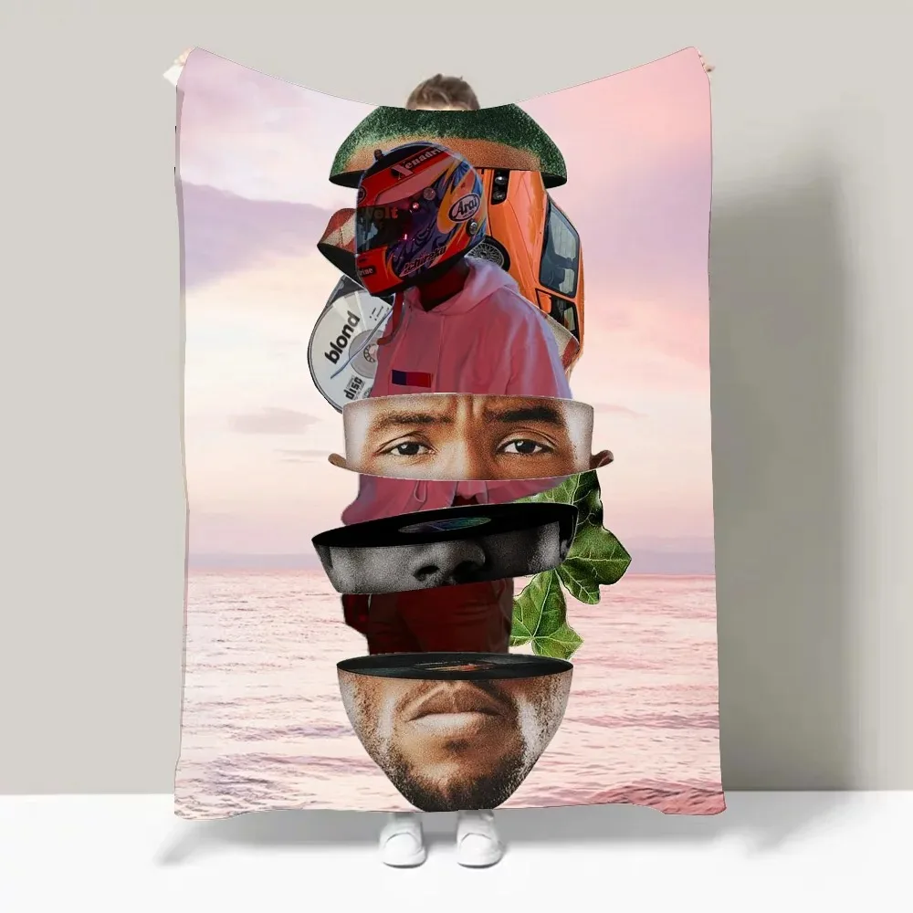 SINGER F-Frank Blonde Oceans Blanket Design Lightweight  For Dorms, Naps, Living Room, Office,Sofa,All-Season