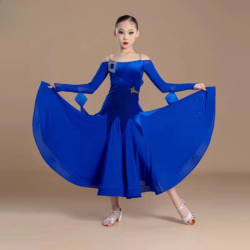 

Winter and Autumn Modern Dance Costume Women's Long-Sleeved Separate Frill Sleeve Training Dress for Modern Dance Girl child