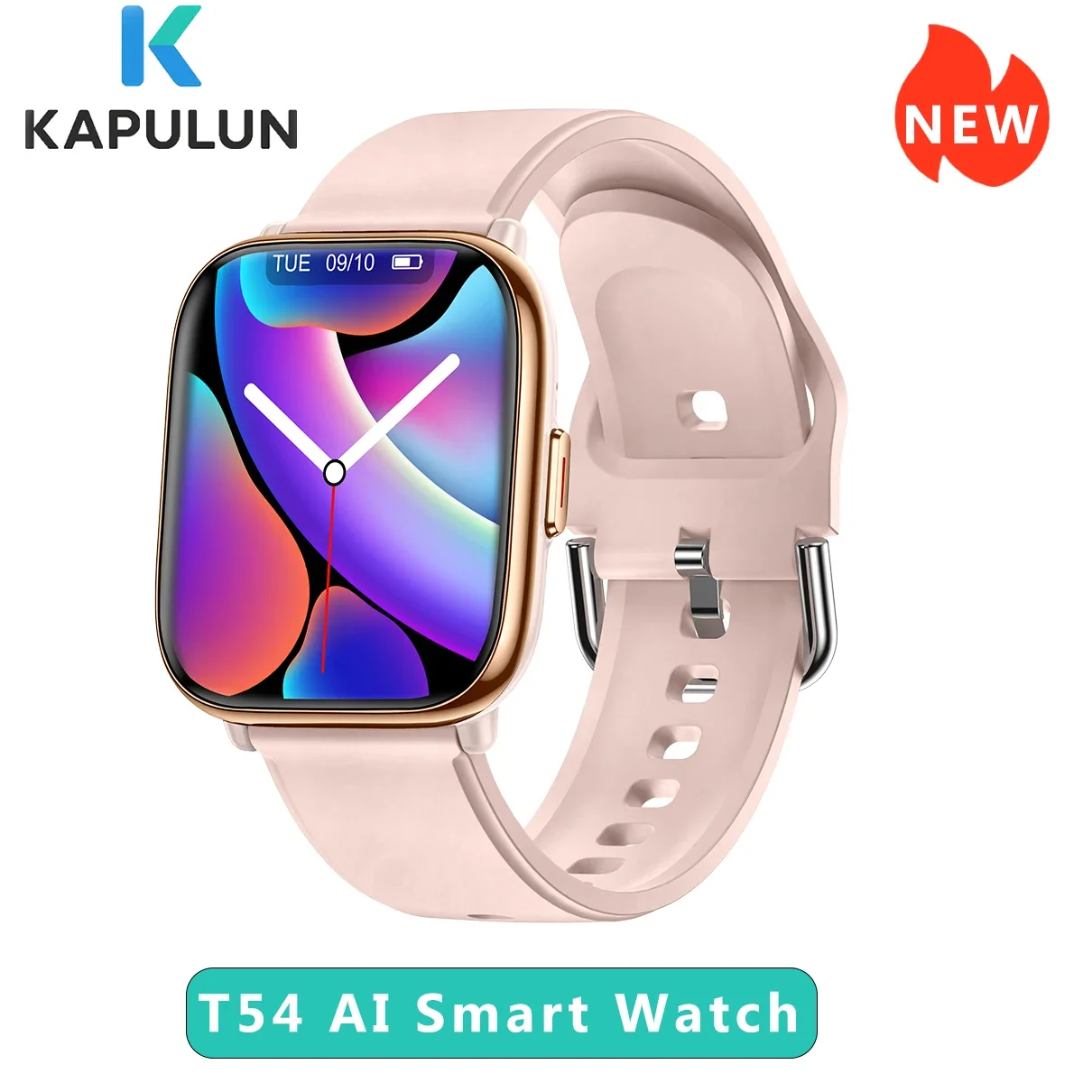 

KAPULUN T54 AI Smart Watch for Men Women, 1.75'' AMOLED HD Screen Support Always On Display 7 Day Battery Life 120+ Sport Modes
