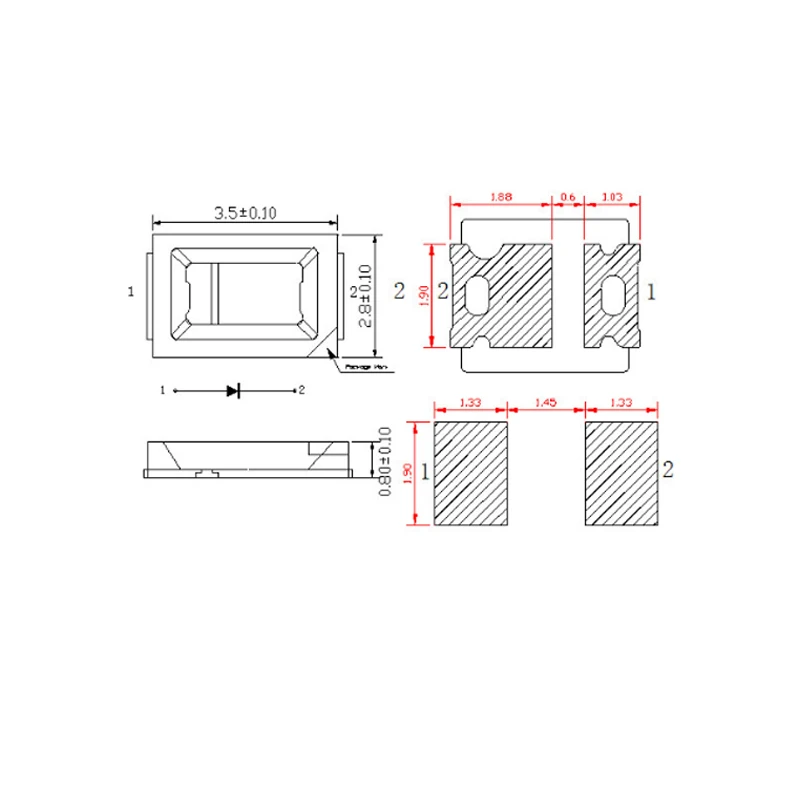 Imagem -03 - Smd Led Cresce a Luz 660nm 2835 3v 150ma 100 Pcs