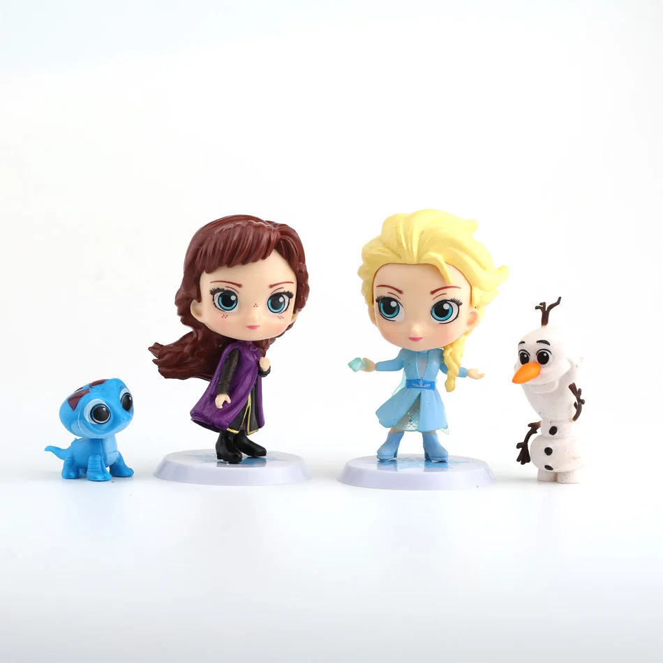 4Pcs/set Frozen2 Snow Queen Elsa Anna PVC Action Figures Olaf Kristoff Sven Anime Dolls Figurines Kids Toys For Children Gifts