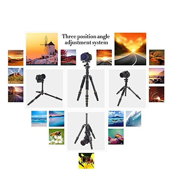 Zomei Q666C carbon fiber DSLR Cameras Stand heavy duty tripod video tripod