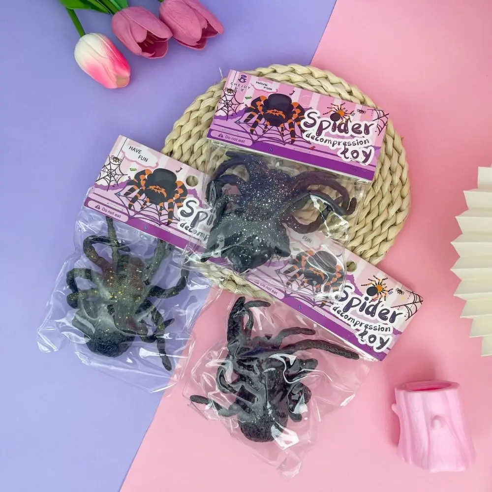 Funny Creative Spider Pinch Decompression Toy Slow Rebound Reduce Stress Prank Toy Soft Simulation Spider Model Kids
