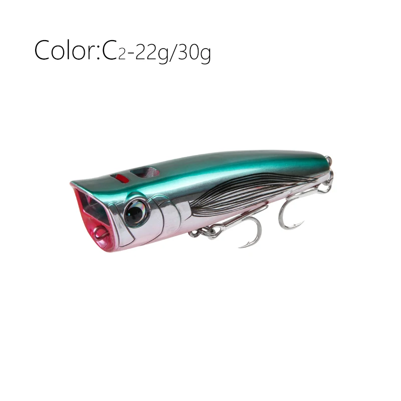 LETOYO Topwater Popper 8,5–30 g schwimmende Rock-Pop künstliche Hartköder für Barsch, Barsch, Hecht, Angelköder
