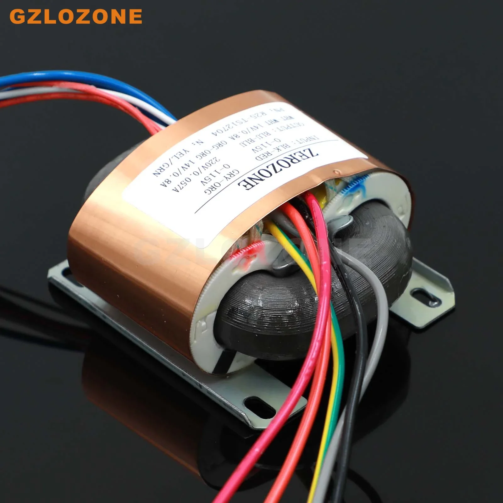 ZEROZONE 35W R-Core OFC Pure Copper Transformer With Copper Foil Shield 220V+14VX2 For E834-C Dark Magic Version