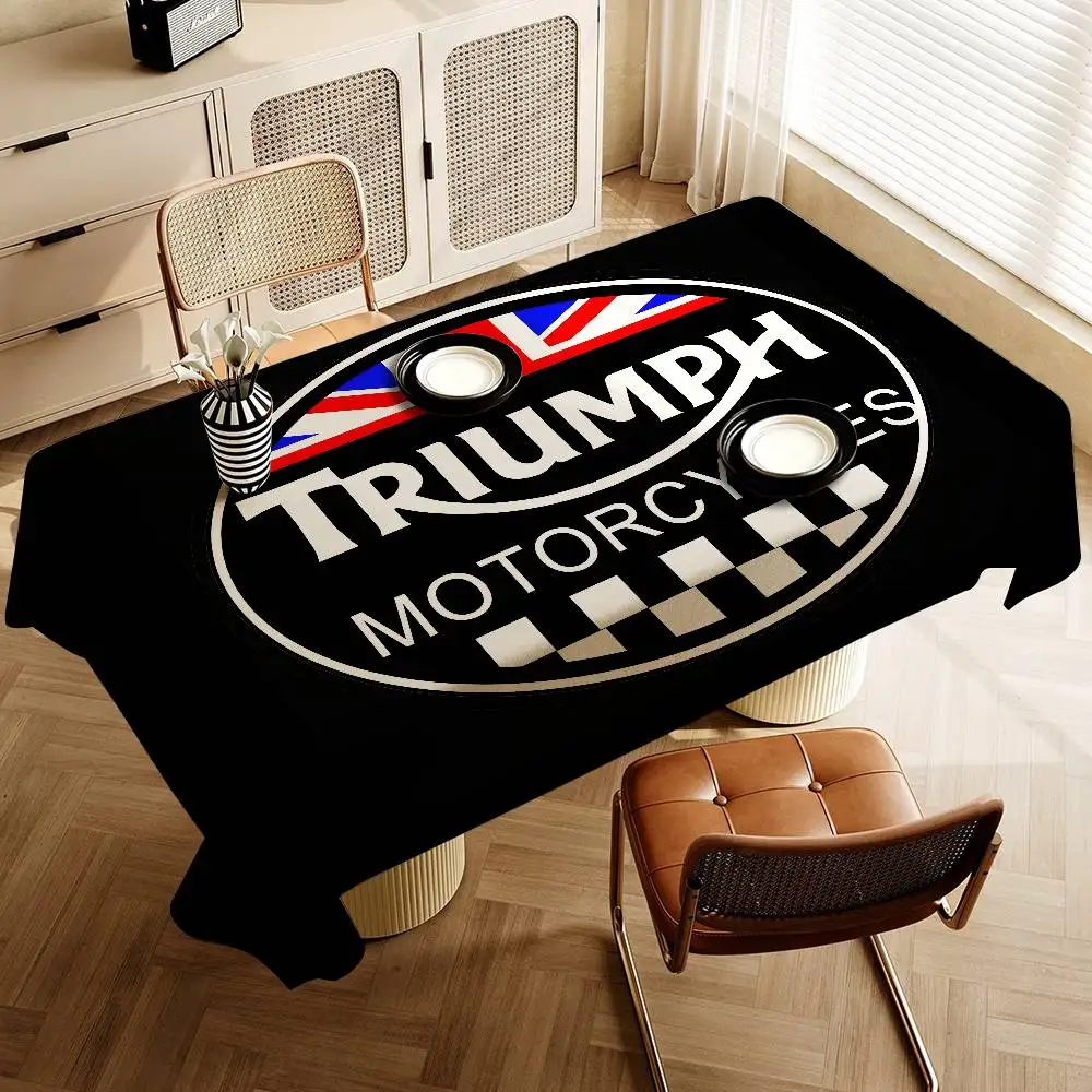 T-Triumph Logo Tablecloth Tea Coffee Table Cloth Waterproof Cloth Wall Stove Rack Rectangular Wedding Banquet Home Decor