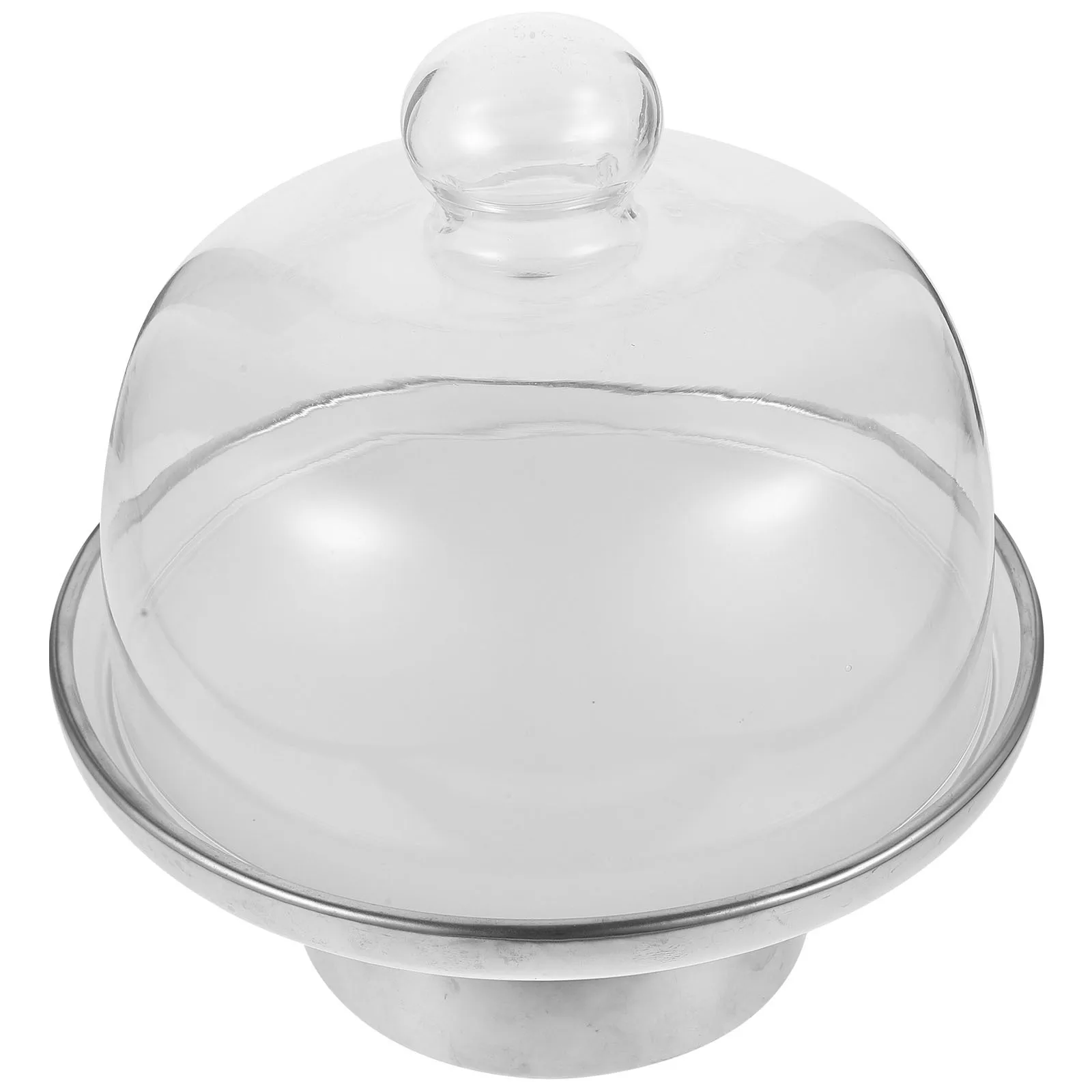 

Ceramic Cake Stand Dome European Dessert Tray Tabletop Snack Plate Glass Cover Family Party Gift Cake Stand with Cover
