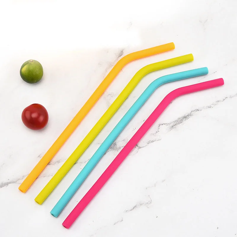 6 Pack Reusable Silicone Drinking Straws BPA Free Food Grade Silicone Straw with Cleaning Brush for 20 or 30oz Tumblers Juices