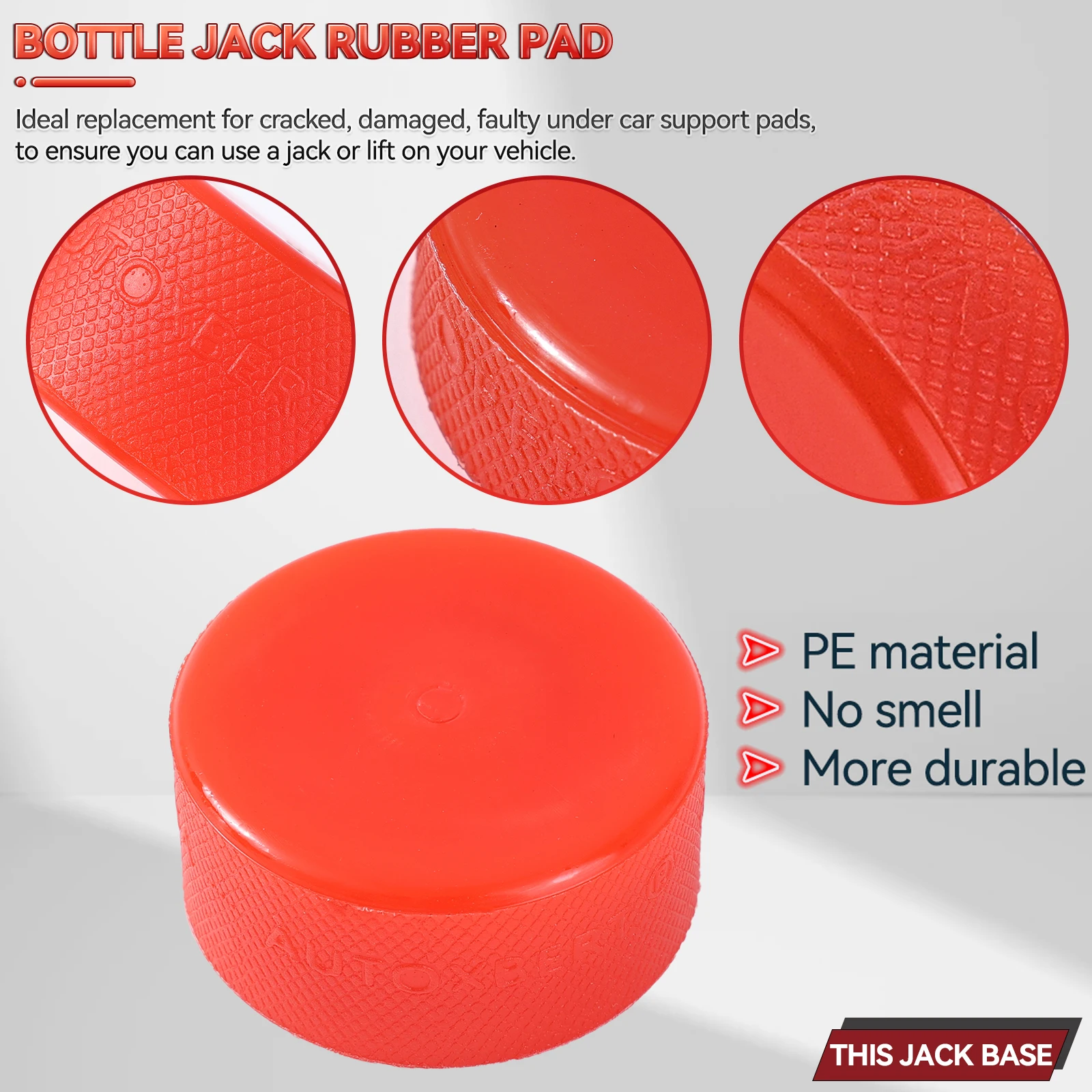 Bottle Jack Pad Support Point Adapter Jacking Removal Repair Tool For 10Ton Bottle Jack Auto Accessories 60 x 30mm Polyethylene