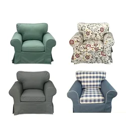 EKTORP Available 1-Seat Sofa Cover Cotton Linen Velvet Cat Scratch Resistant Couches for Living Room Creative Decor chair