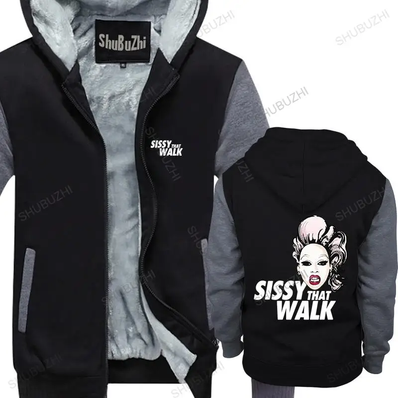 

new arrived men hoodies winter Rupaul Sissy That Walk Pocket Lgbt Men Women Vest Unisex jacket 1976 cotton fleece jacket for man