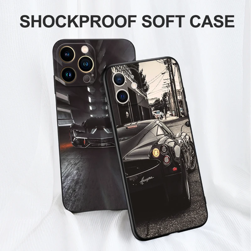 Black tpu Case For Samsung galaxy S23 S22 S20 S21 FE PLUS ultra+S10 E lite cover Sparkling sports car