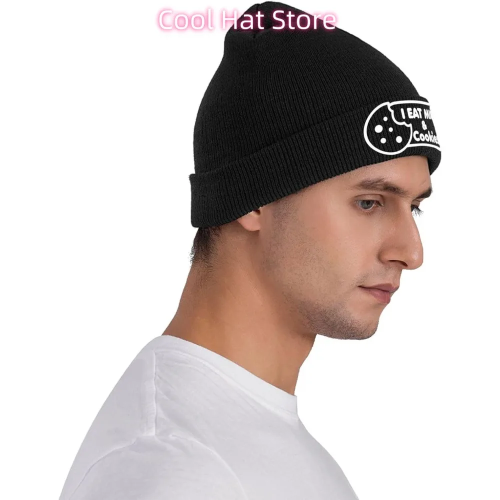 أنا أكل ميلف وملفات تعريف الارتباط مضحك قبعة صغيرة الشتاء لينة مترهل متماسكة قبعات الجمجمة هدية الرجال النساء #4