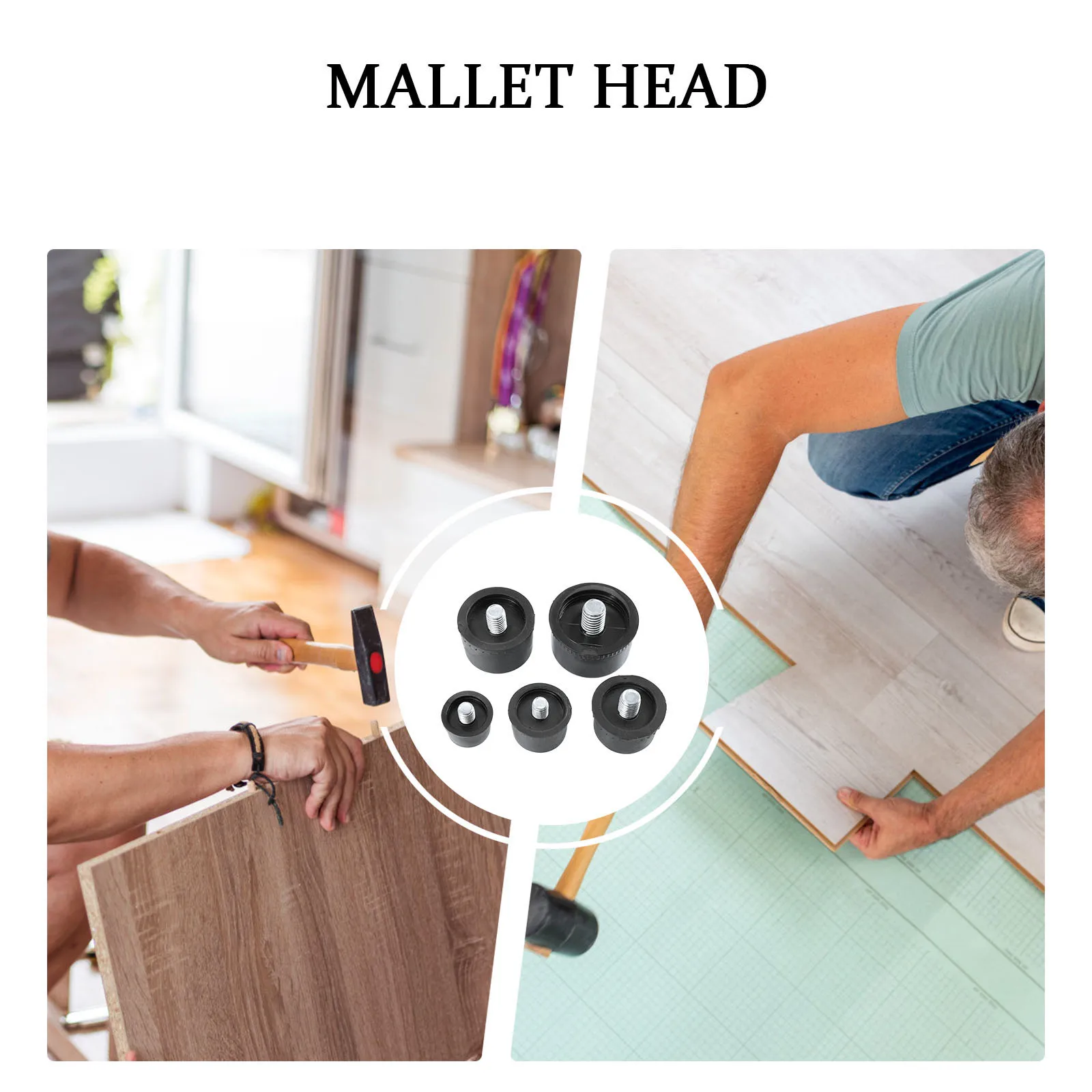 

10Pcs Rubber Hammer Head Replacement Tip Mallet Striking Face for Safe Installation of Small Parts Finished Surfaces Wear