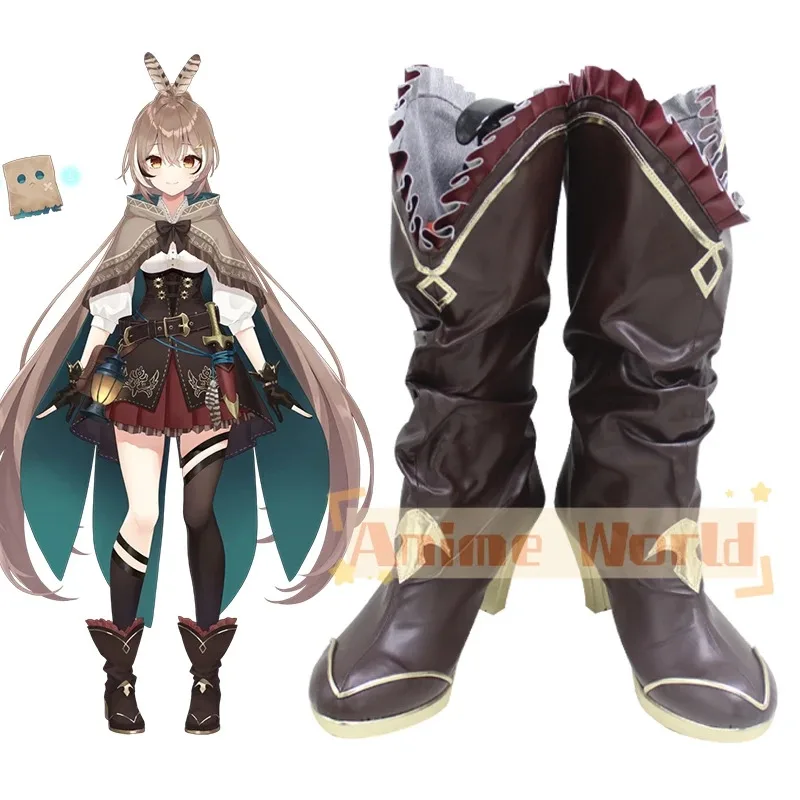 

Nanashi Mumei Brown Shoes Cosplay Boots Halloween Carnival Boots Custom Made