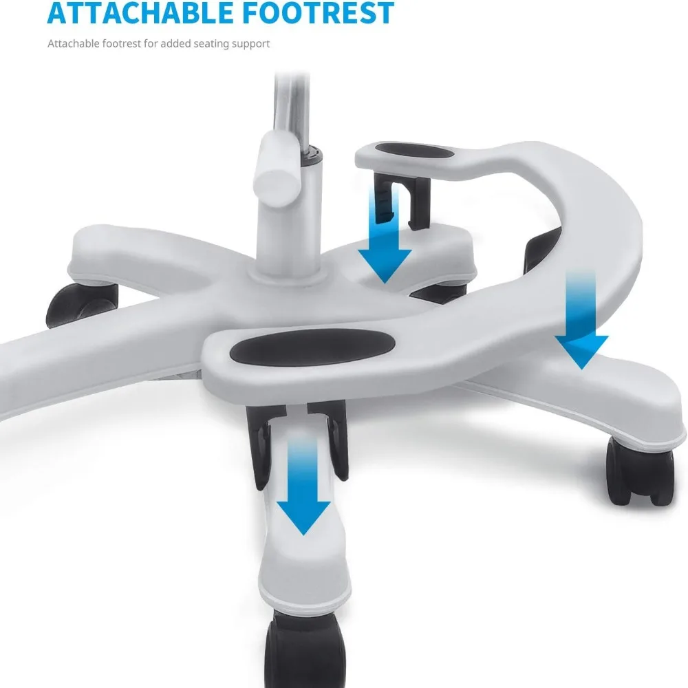 어린이 책상 의자: 인체 공학적 어린이 컴퓨터 의자, 조절 가능한 어린이 사무실 의자, 바퀴와 팔