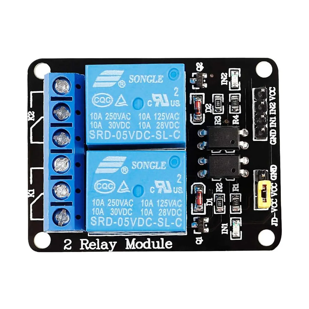 2 Channel DC 5V Relay Module with Optocoupler Low Level Trigger Expansion Board Compatible with Arduino R3 MEGA 2560 1280 DSP AR