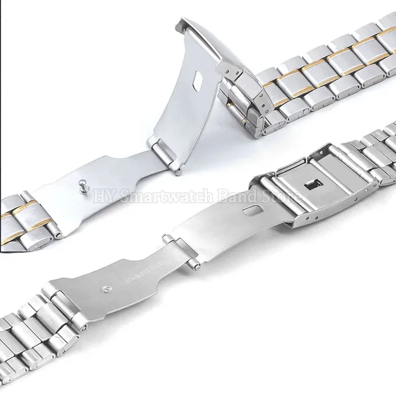 20 مللي متر 22 مللي متر الفولاذ المقاوم للصدأ المعصم الفرقة ل Seiko ل رولكس منحني نهاية سوار للطي مشبك الرجال النساء حزام ساعة اليد اكسسوارات