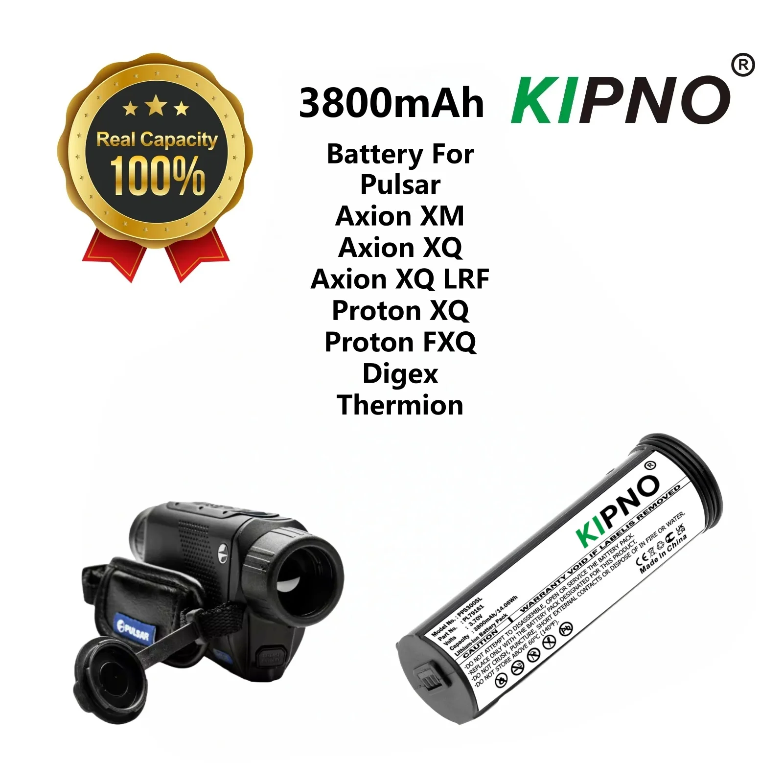 

KIPNO 3800mAh Telescope Battery APS 2 APS 3 for Pulsar Axion XM Axion XQ Axion XQ LRF Proton XQ Proton FXQ Digex Thermion