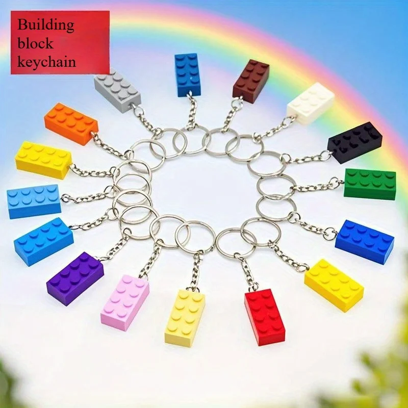 10/16pcs, [Building Block Keychain] Fun Keychains | Novelty Keychains for Bags, Backpacks, and Cars with Party Favors and Gifts.