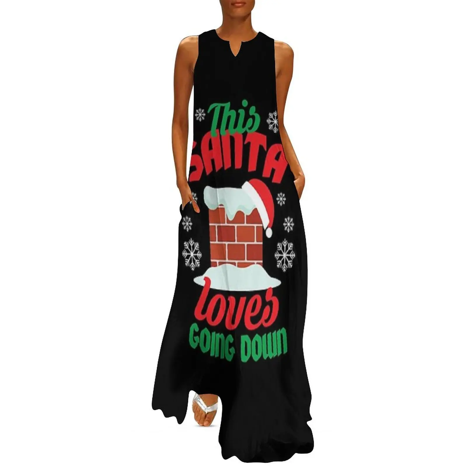 

This Santa Loves Going Down Long Dress dresses for woman 2025 Women's evening dress Casual dresses chic and elegant woman dress