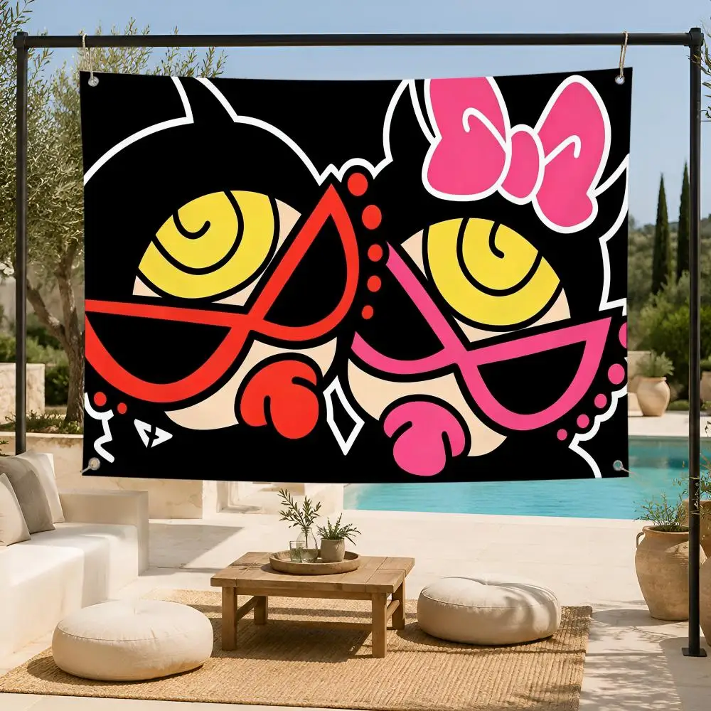 Fashion H-Hysteric Mini Japan Brand Flags Fan support, home, dormitory, wall decoration, outdoor camping, party banners, gifts