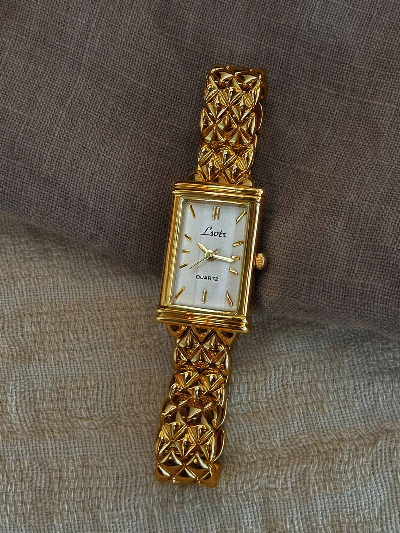 1 جديد ذهبي فرنسي الراقية ضوء فاخر موضة عادية الهاتفي ساعة نسائية حزام الفولاذ المقاوم للصدأ أنيقة ورائعة نمط غير رسمي ساعة كوارتز نسائية مناسبة للحياة اليومية والنزهة حفلة المعصم أو هدية عيد ميلاد #3