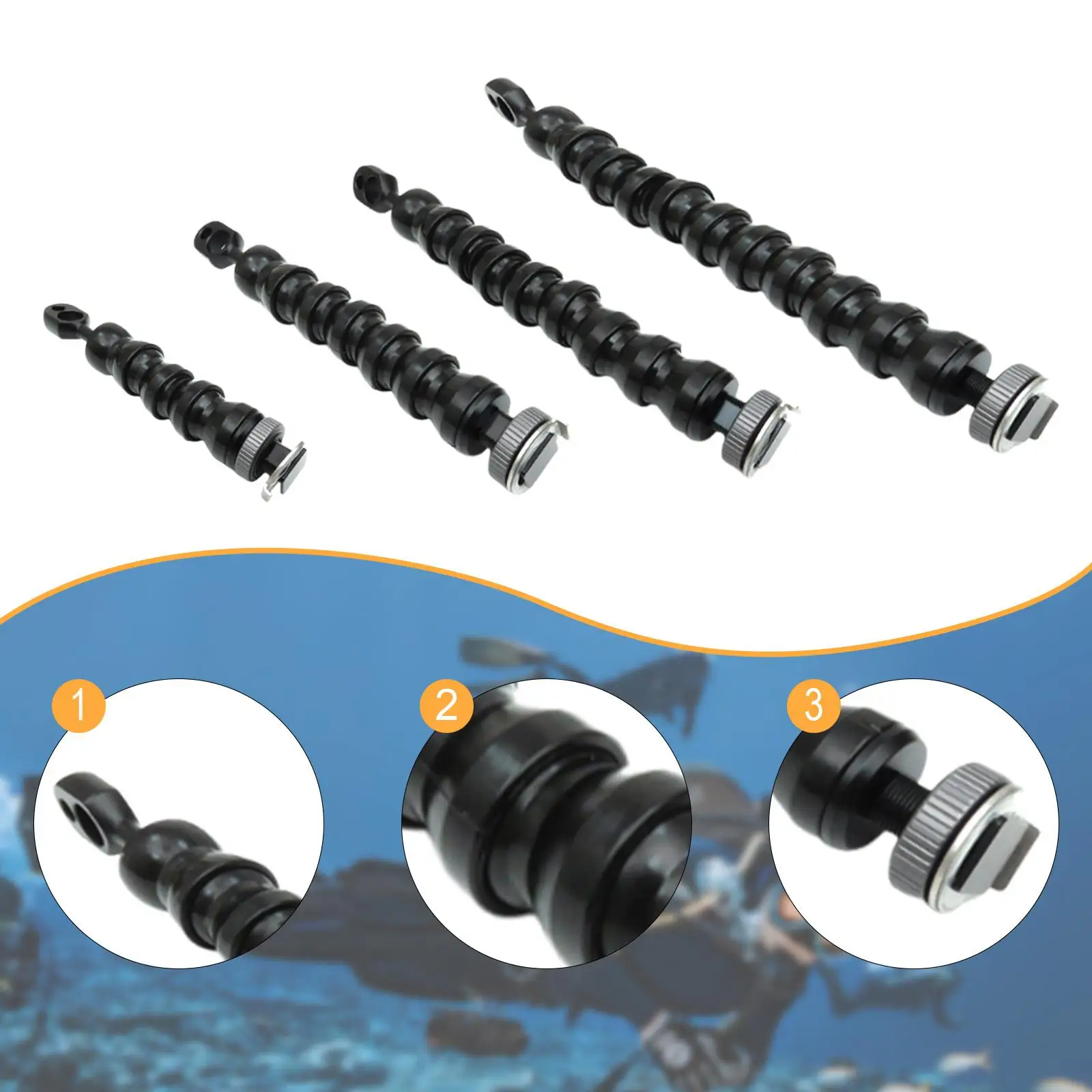 

Underwater Camera Light Arm for Action Camera Cage Dive Rig Lighting System Connection Universal for Scuba Flexible Lamp Arm